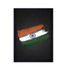 Abstract India Flag Framed Canvas Art Print