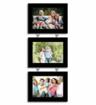 Black Synthetic Wood wall photo frame set of 3