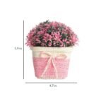 Plastic Artificial Bush With Small Pink Leaves With Pot Artificial Plants