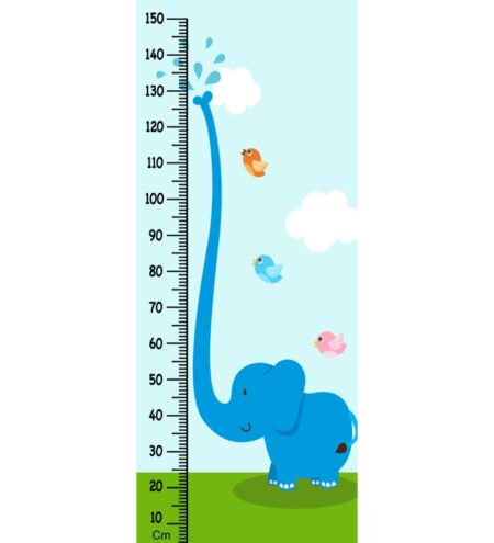 Giraffe & Clouds Height Chart In Multicolour