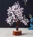 Beautiful Rose Quartz Clusters Wish Tree Stone Table Accent