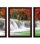 Beautiful Waterfall MDF Set of 3 Wall Art Print