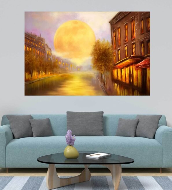 Vinly Beauty Of Full Moon 24x36 Inches Adhesive Wall Poster