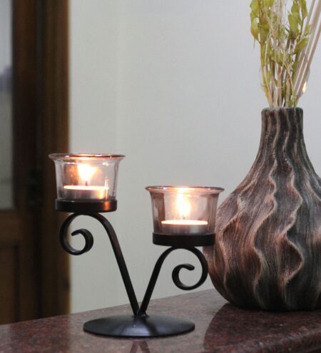 Black Iron Candle Holder