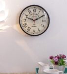 Black Metal Analog Wall Clock