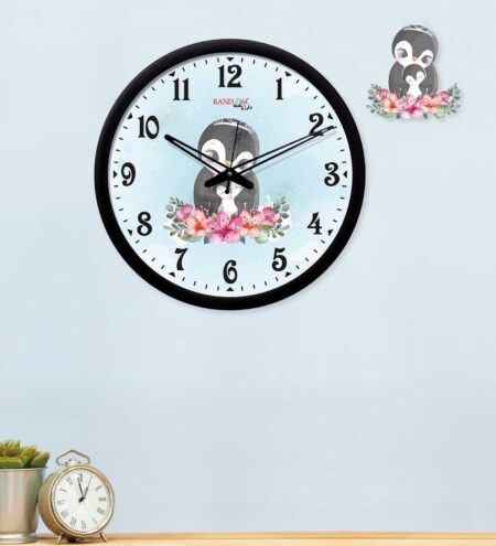 Black Plastic Analog Wall Clock