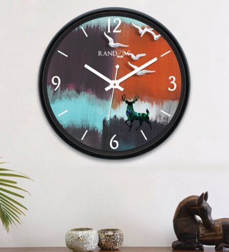 Black Plastic Analog Wall Clock