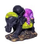 Black Purple Polyresin 6.2 Inches Monk  Idol Statue