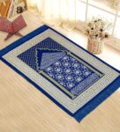 Blue Traditional 47X27 Inches Velvet Prayer Mat