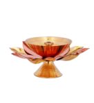 Brass Copper Lotus Flower Petals Kamal Shape Metal Diya (PACK OF 2)