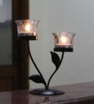 Black Metallic Euclid Table Tea Light Holder