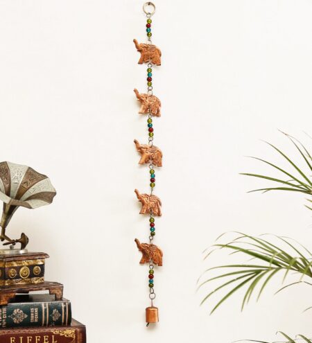 Brown Metal Mini Elephants Shape Hanging Bell