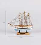 Brown Wood Hand Crafted Ship Miniature