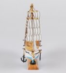 Brown Wood Hand Crafted Ship Miniature