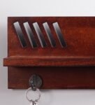 Mango Wood Azami Floating Wall Shelf With In Brown Colour Key Holder