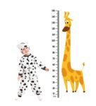 Cheerful Giraffe Height Chart In Multicolour