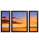 Clouds Beauty MDF Set of 3 Wall Art Print