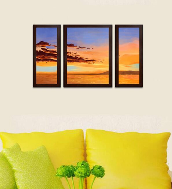 Clouds Beauty MDF Set of 3 Wall Art Print