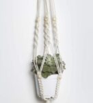 Cream Beads Knotted Cotton Boho Rope Macrame Plant Holder