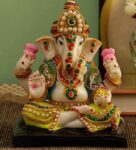 Cream Polyresin 6.4 Inches Ganesha Idol Statue