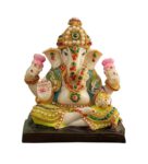 Cream Polyresin 6.4 Inches Ganesha Idol Statue