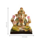 Cream Polyresin 6.4 Inches Ganesha Idol Statue