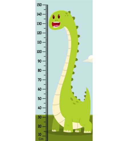 Cute Dinosaur Height Chart in Multicolour