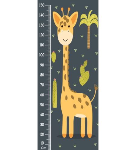 Cute Giraffe Height Chart in Multicolour