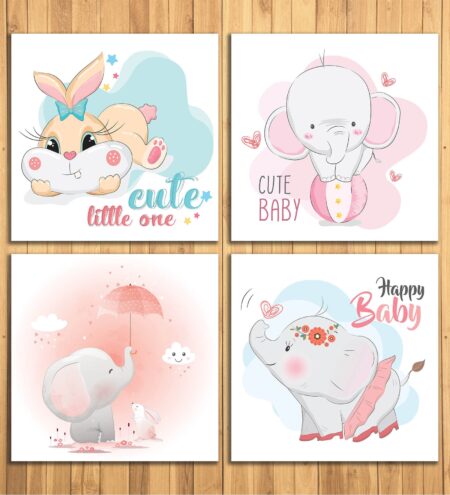 Cute & Happy Baby animals Wall Panels