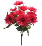 Dark Pink Fabric Artificial Garabara Flower Bunch Without Pot