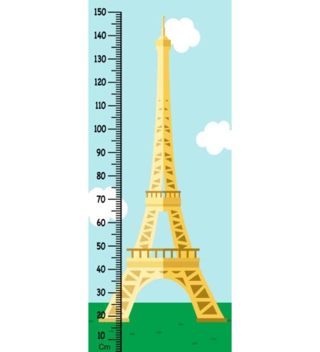 Eiffel Tower Height Chart in Multicolour