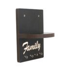 Engineered Wood “Family” Wall Shelf with 4 Key’s holder in Wenge Colour