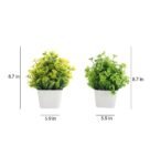 Green Polyester and Plastic Artificial Plant with Green and Yellow Daisy with Pot