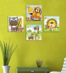 Mdf Funny Animal Wall Panel In Multicolor