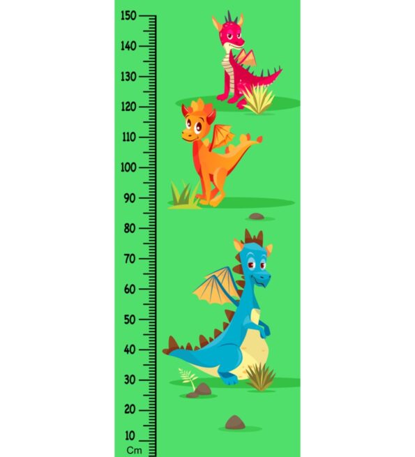 Funny Dragon Height Chart in Multicolour