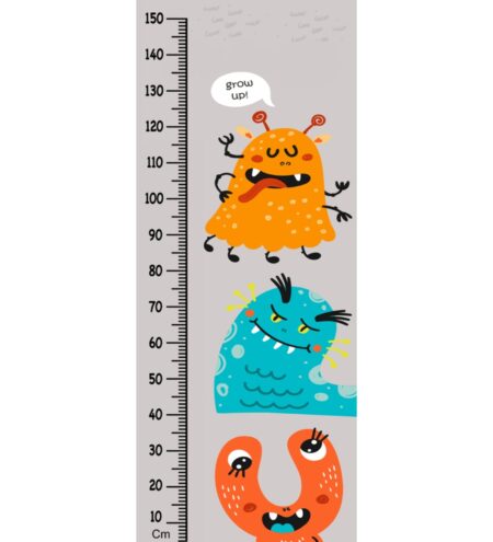 Funny Monster Height Chart in Multicolour