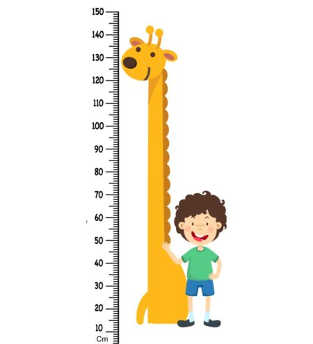 Giraffe & Boy Height Chart in Multicolour