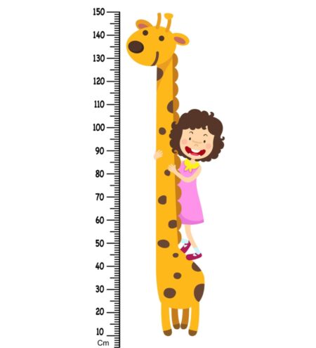 Giraffe & Girl Height Chart in Multicolour