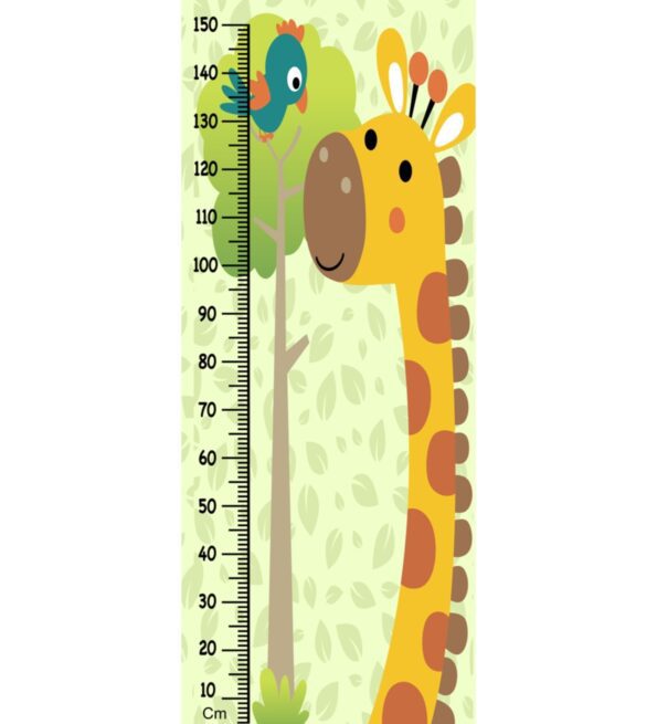 Giraffe & Tweet Height Chart in Multicolour