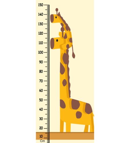 Giraffe with Baby Height Chart in Multicolour