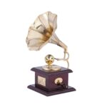 Gold Brass Brass & Wood Gramophone