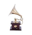 Gold Brass Brass & Wood Gramophone