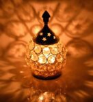 Gold Brass And Crystal Diya