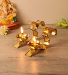 Gold Brass Om Akhand Brass Diya