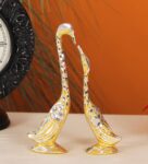 Gold Metal Bird Figurines Set of 2