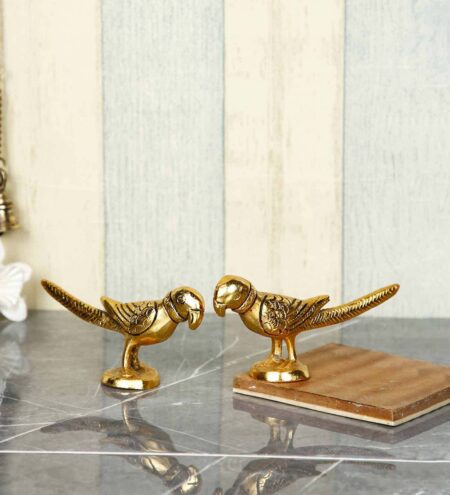 Gold Metal Handcrafted Parrot Figurine