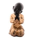 Gold Polyresin Child Monk Idol