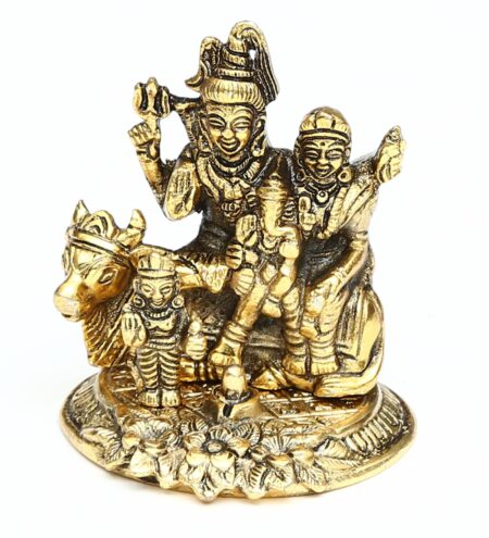 Golden Aluminium Shiv Parivar Statue Religious Idol