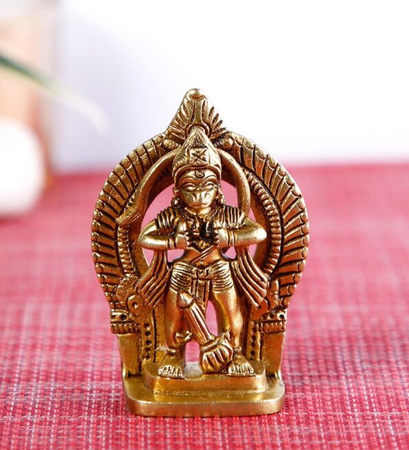 Golden Brass 3 Inches Lord Hanuman Brass Statue