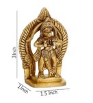 Golden Brass 3 Inches Lord Hanuman Brass Statue